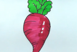 萝卜怎么画 萝卜简笔画 萝卜的画法 逼真形象的萝卜儿童画