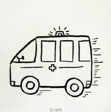 卡通120救护车简笔画卡通画画法 救护车儿童画手绘简易教程 救护车怎么画