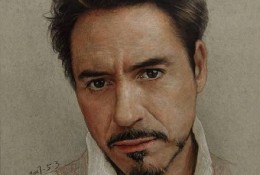 钢铁侠主角 小罗伯特·唐尼彩铅画手绘教程图片 好莱坞明星的彩铅画画法