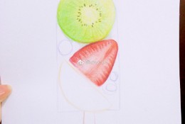 水果棒冰彩铅画图片 夏日冰爽水果冰棍手绘教程 雪糕水彩画画法