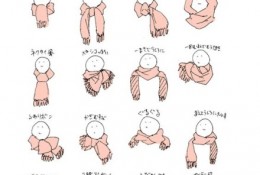 常见围巾的画法 简单的人物插画围巾的画法示意图 围巾的演示图片