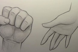 【视频】动漫插画人物手部画法演示 握紧的拳头与摊开的手掌怎么画?