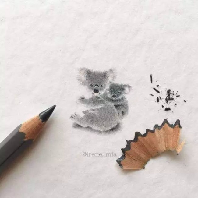 水彩和彩铅画出的袖珍画，你能想象它有多小？_www.youyix.com