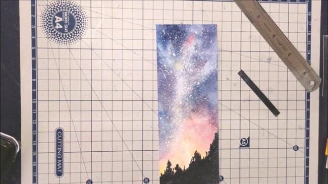 【视频】超美的水彩星空书签手绘diy制作教程 美翻了_www.youyix.com