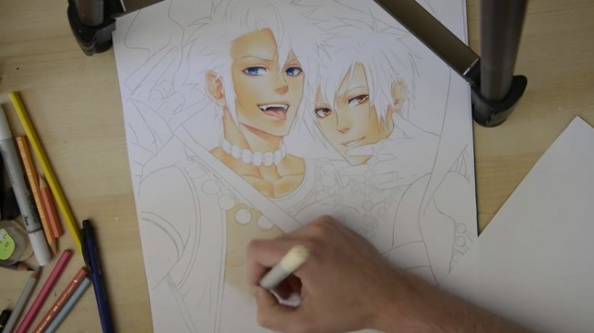 【视频】马克笔表现两个帅哥基情美男动漫插画手绘视频教程_www.youyix.com