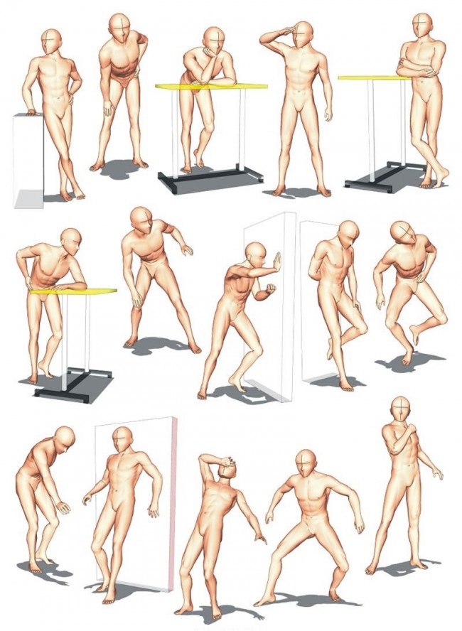 男女动漫人物 人体姿势模型演示图片 各种姿势和动态都有_www.youyix.com