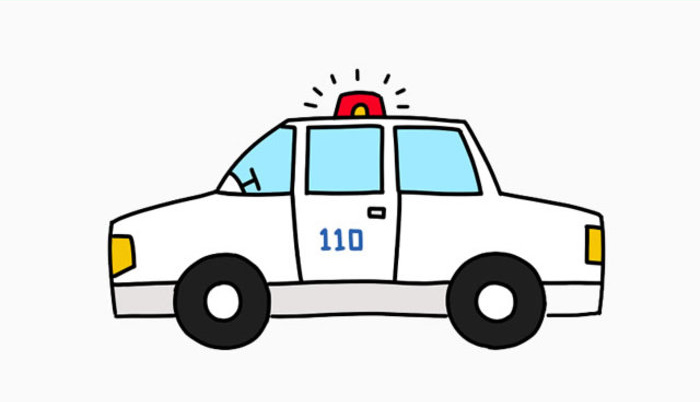 110警车怎么画卡通画警车的绘画技巧警车简笔画儿童画画法