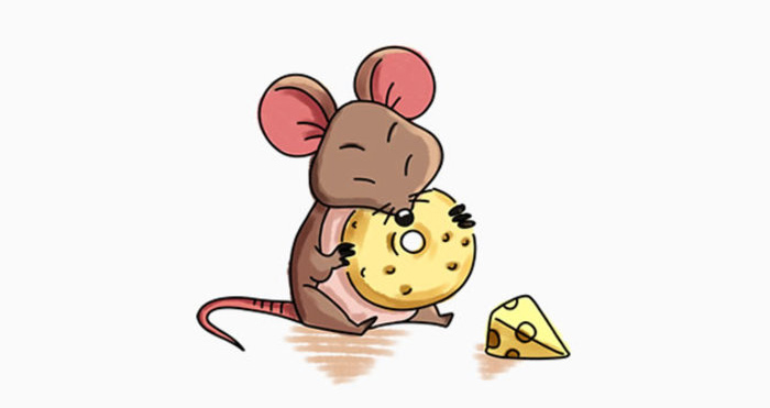 吃奶酪的小老鼠卡通画老鼠简笔画画法老鼠儿童画教程手绘