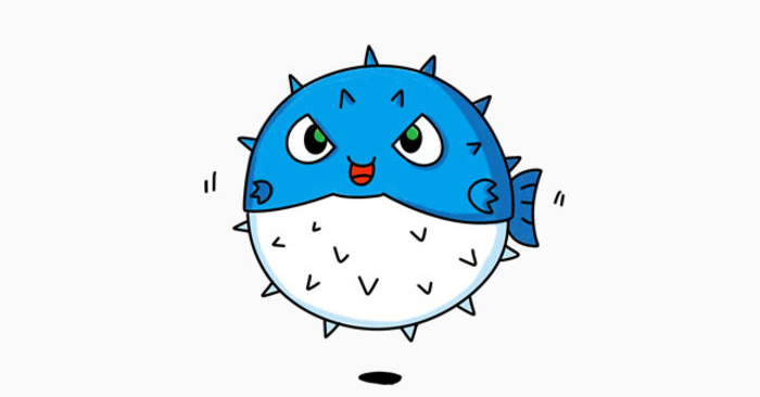 生气的刺豚儿童画画法 刺豚简笔画卡通画画法