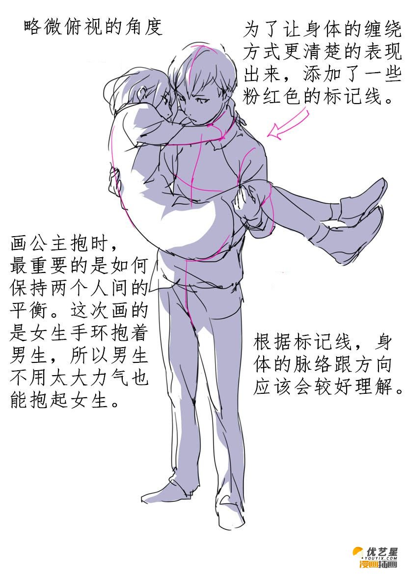 公主抱姿势怎么画 公主抱插画教程 教你在画公主抱姿势时需要注意的