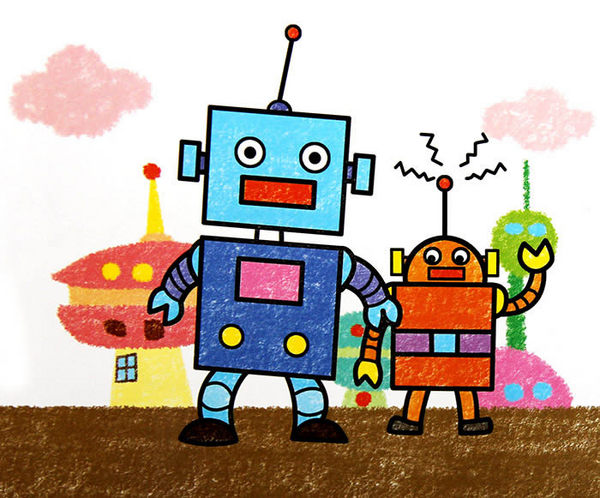 机器人简笔画图片大全 儿童画机器人图片 机器人卡通图片 机器人儿童