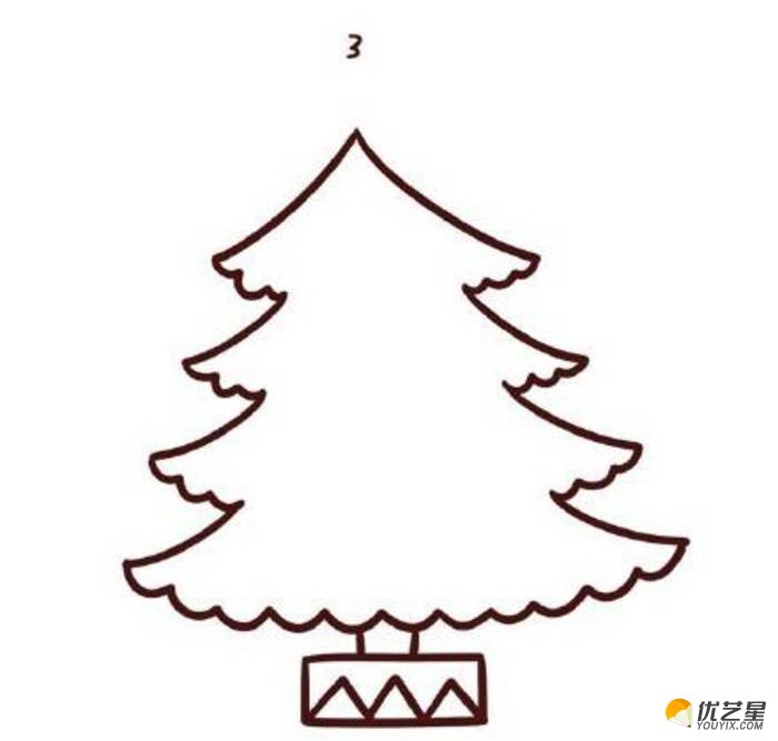 圣诞树简笔画彩色 圣诞树卡通图片 幼儿绘画圣诞树 儿童学画圣诞树