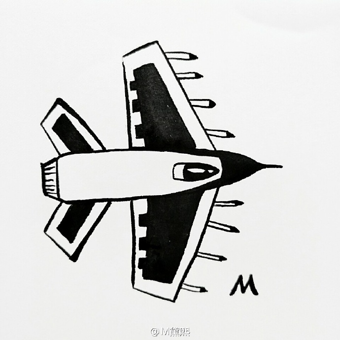 战斗机简笔画教程图片 战斗机飞机的简笔画画法 简单战斗机怎么画