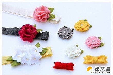 简单基本款不织布蝴蝶结制作教程 蝴蝶结发卡怎么制作 不织布蝴蝶结制作方法_www.youyix.com