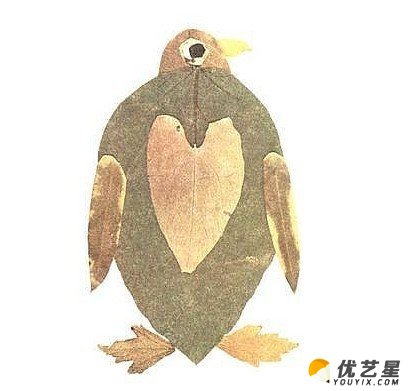 20款精美树叶粘贴画作品素材 树叶粘贴可爱小动物手工diy图片_www.youyix.com