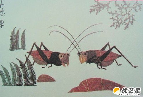 20款精美树叶粘贴画作品素材 树叶粘贴可爱小动物手工diy图片_www.youyix.com