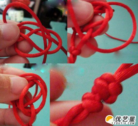 中国结纽扣结怎么编织 双线纽扣结的编法图片演示教程_www.youyix.com