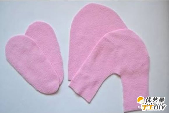 有两个可爱小兔子耳朵的婴儿粉色小靴子 一双可爱漂亮小靴子的手工制作教程[ 图片/9P ] - 优艺星手工diy