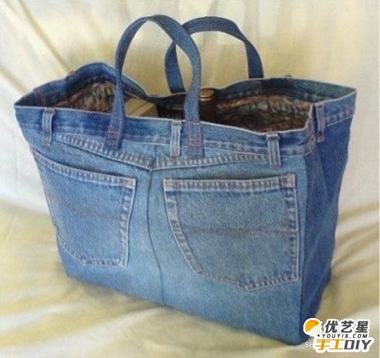 用废旧牛仔裤制作出各种小物品 废旧牛仔裤的各种用处作品 用牛仔裤diy各种漂亮的小玩意_www.youyix.com