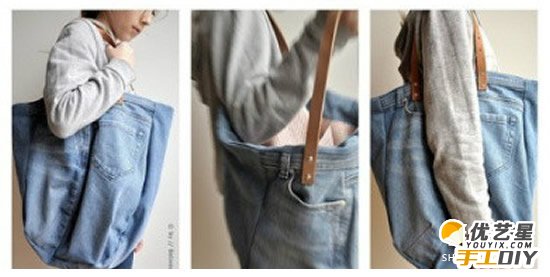 用废旧牛仔裤制作出各种小物品 废旧牛仔裤的各种用处作品 用牛仔裤diy各种漂亮的小玩意_www.youyix.com
