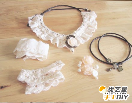 复古情节和森女风假领子 蕾丝花边假领子项链装饰品手工制作diy教程图解_www.youyix.com