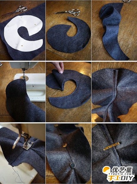 简单布艺领花手工 手工制作假领子diy教程图解_www.youyix.com