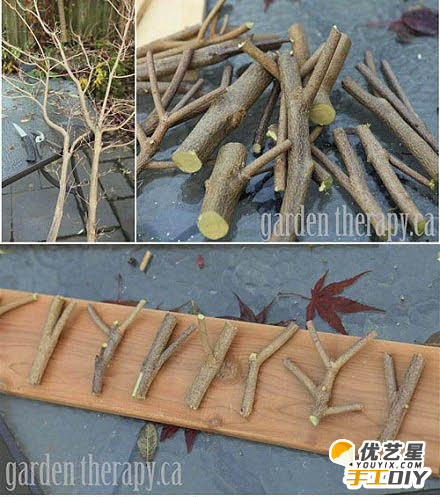 精美雅致的树枝挂钩 用树枝做创意挂钩手工制作diy教程图解_www.youyix.com