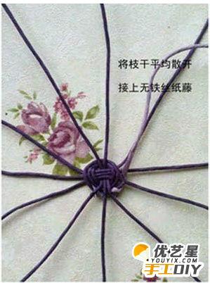 精美的紫色花篮 纸藤花篮纸篓手工编织手工制作diy教程图解_www.youyix.com