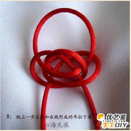 红豆结的编法 中国结红绳编织红豆结手工diy教程_www.youyix.com