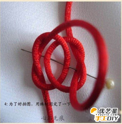 红豆结的编法 中国结红绳编织红豆结手工diy教程_www.youyix.com