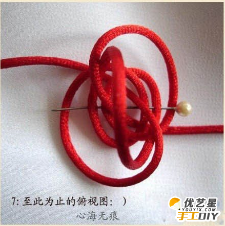 红豆结的编法 中国结红绳编织红豆结手工diy教程_www.youyix.com