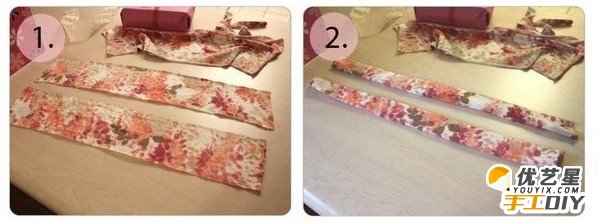 用废弃陈旧T恤手工制作的少女发箍  精美小清新发箍  手工制作时尚少女发箍教程图解 _www.youyix.com