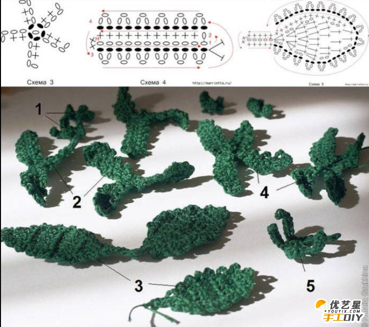 五彩唯美的花朵手工DIY编织教程 用绵毛线手工编织的立体花朵 富有艺术性与典雅性_www.youyix.com