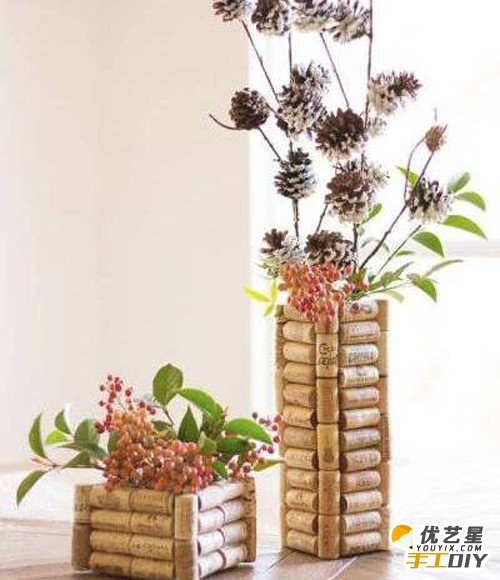 利用废旧酒塞手工创意制作的各种各种漂亮唯美实用的作品 废旧酒塞的各种用处制作_www.youyix.com