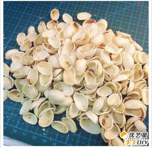 开心果壳手工制作成漂亮的花朵的制作教程 创意diy手工改造制作教程_www.youyix.com
