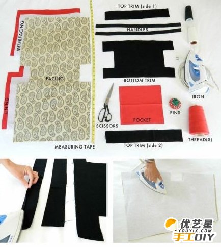 手工布艺旧物改造手提包 复古基本款女士手提包 手工旧物改造手提包教程图解_www.youyix.com