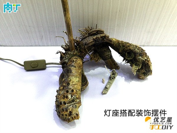 优美田园风的台灯的手工创意diy制作 用漂流竹制作的唯美精致的创意台灯 _www.youyix.com