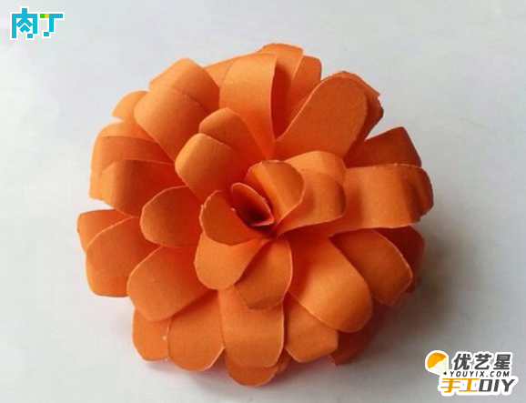 逼真立体野菊花的手工折纸制作教程 手工折纸制作教程 如何用纸折出精美立体的野菊花_www.youyix.com