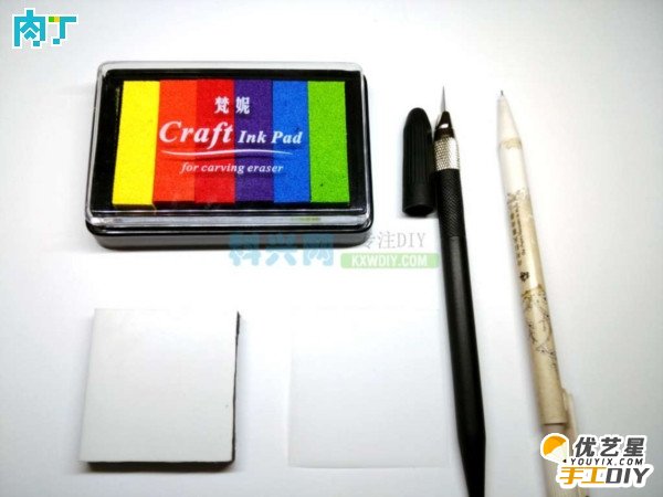 可爱的阿狸图案的手工橡皮章雕刻的制作教程 手工diy橡皮章雕刻创意制作教程_www.youyix.com