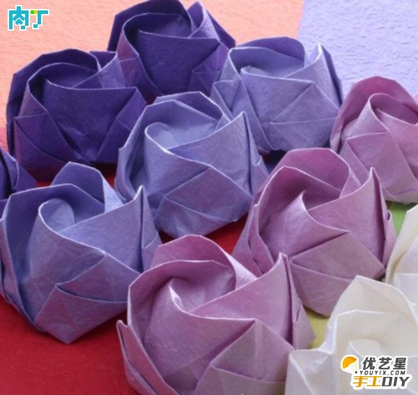 唯美漂亮的卷心玫瑰花的手工制作教程 卷心玫瑰花的手工制作图纸教程_www.youyix.com