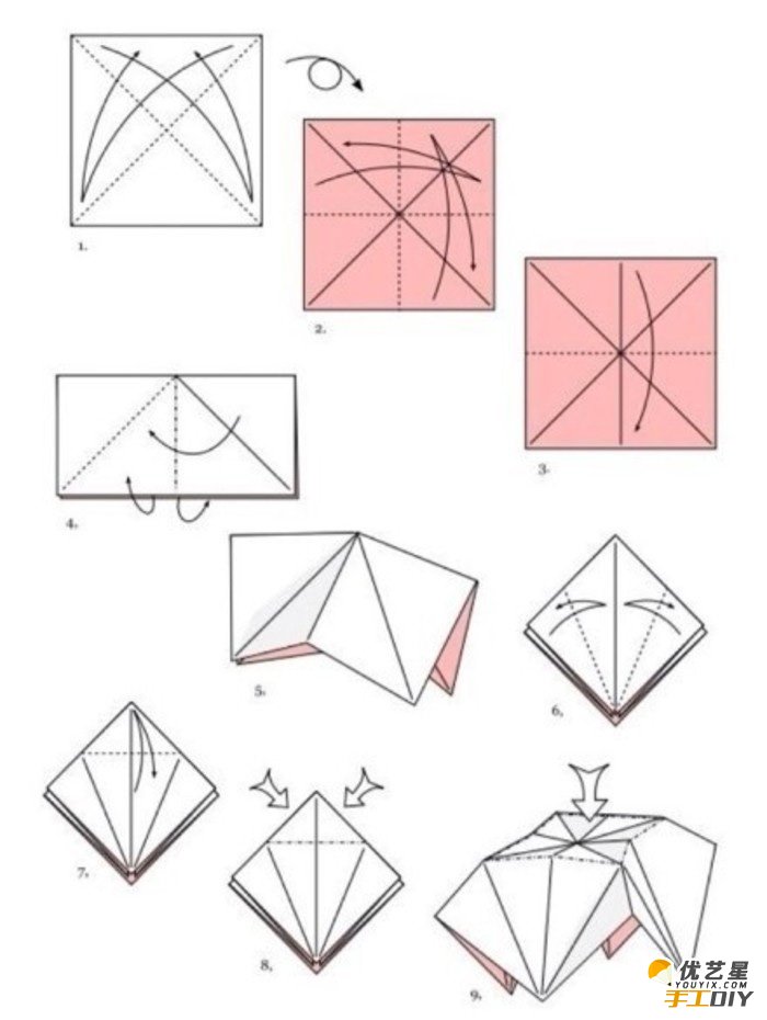 升级版的千纸鹤的手工折纸教程图解 似孔雀开屏的千纸鹤 创意创新好看的千纸鹤_www.youyix.com