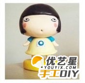 手工粘土可爱Q版呆萌妹子  卡通动漫可爱的Q版小女孩 手工粘土呆萌妹子的教程图解_www.youyix.com