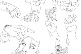 插画手部姿势的不同画法练习 单手与双手的手部结构线稿练习教程