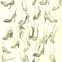 女性高跟鞋各个角度展示和脚的关系绘画素材教程
