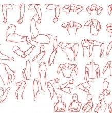 各种不同角度手臂漫画绘画步骤教程  人物的千变万化运动手臂姿态素材教程