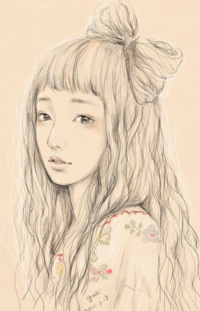 那种很美的女生铅笔画和素描是怎么画出来的