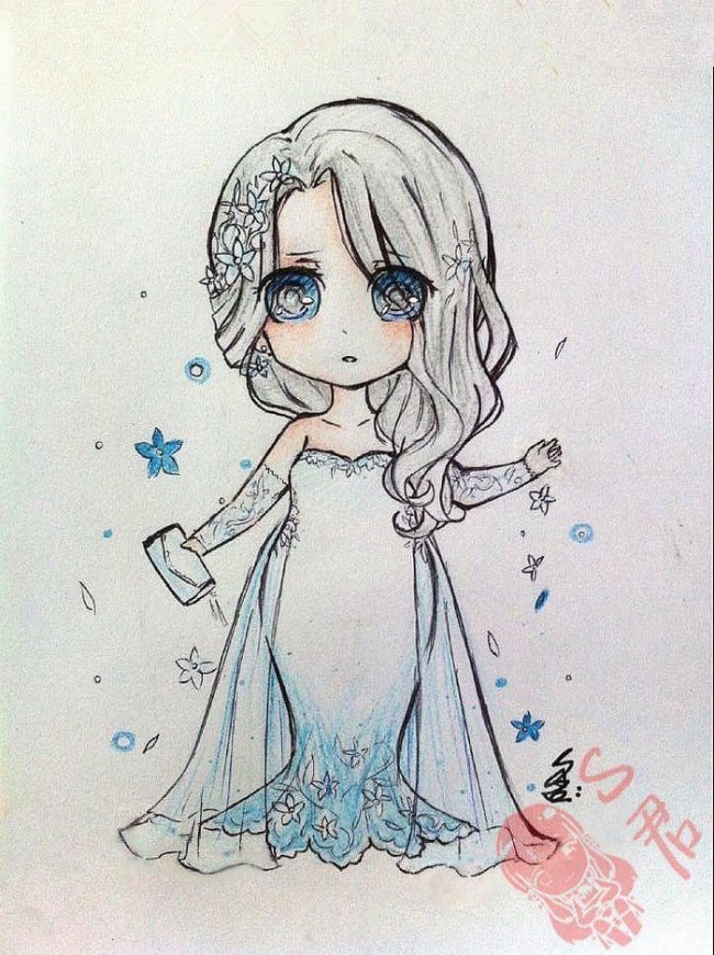 129张精美Q版小女生卡通画手绘作品手稿带上色 清纯可爱小萝莉插画图片合集_www.youyix.com