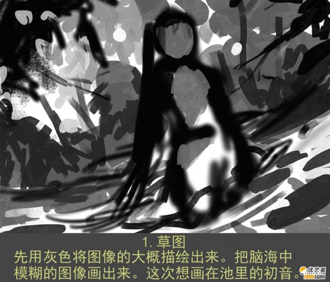 森林中穿婚纱的萝莉美少女插画完整绘画教程  ps清晰的美女插画教程_www.youyix.com