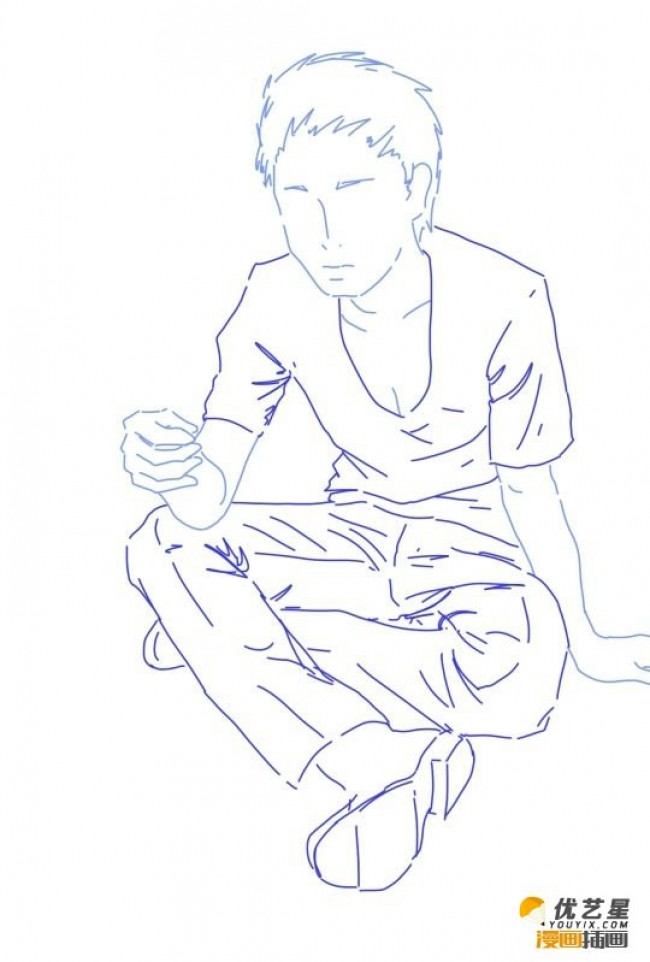 男生女生不同的萌萌哒姿势线稿插画 分男女生动作姿势线稿参考素材_www.youyix.com