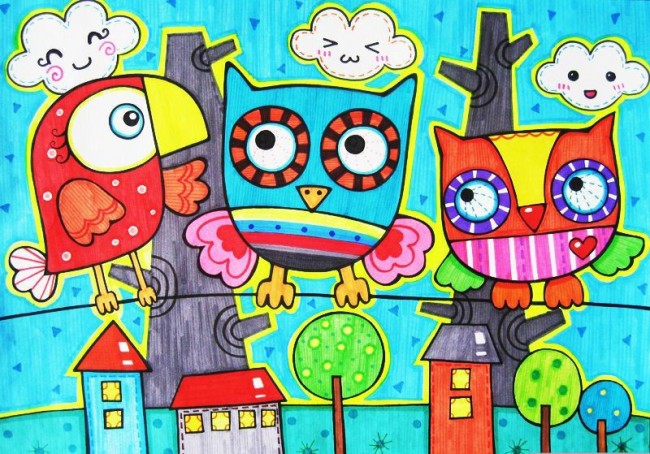 幼儿小鸟画图片 小鸟简笔画彩色 儿童画小鸟图片 小鸟图片简笔画彩图_www.youyix.com
